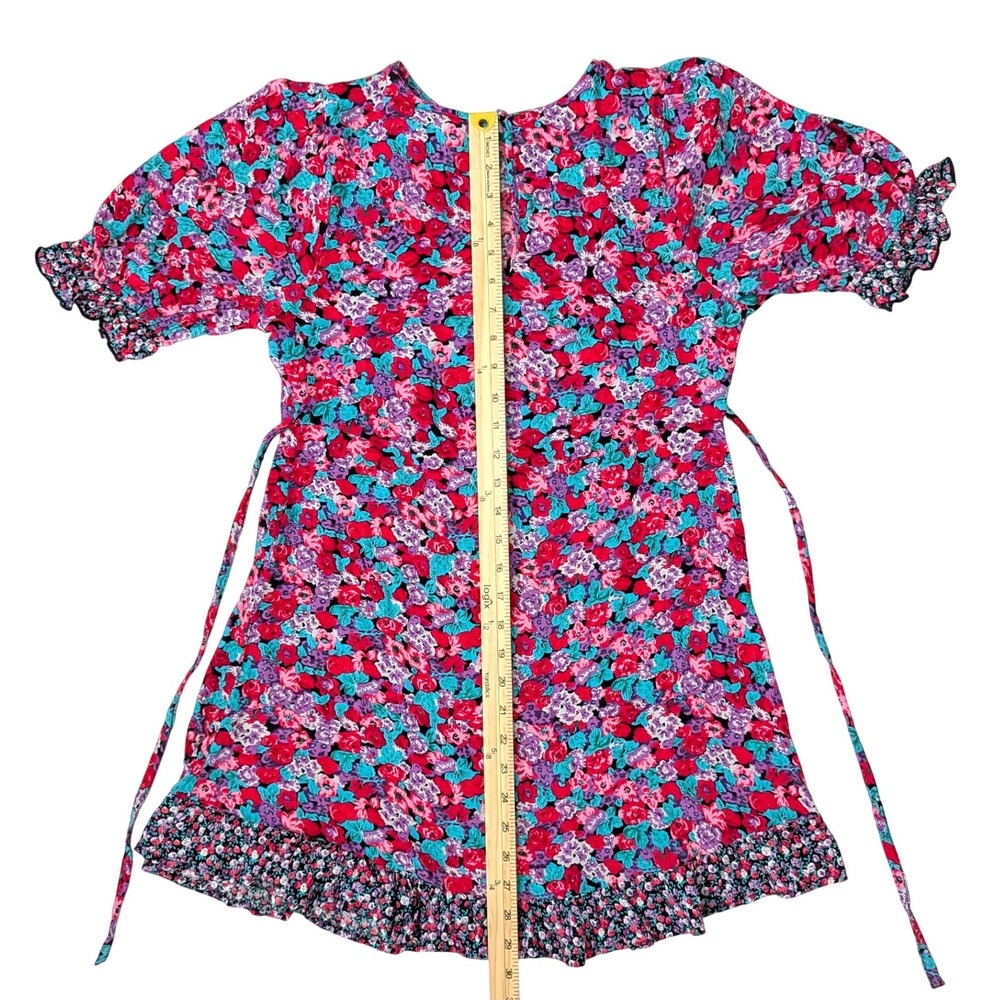 RIXO for‎ Target Floral Mini Dress Ruffle Puff Sleeve Cottagecore Size 4 - Picture 12 of 14